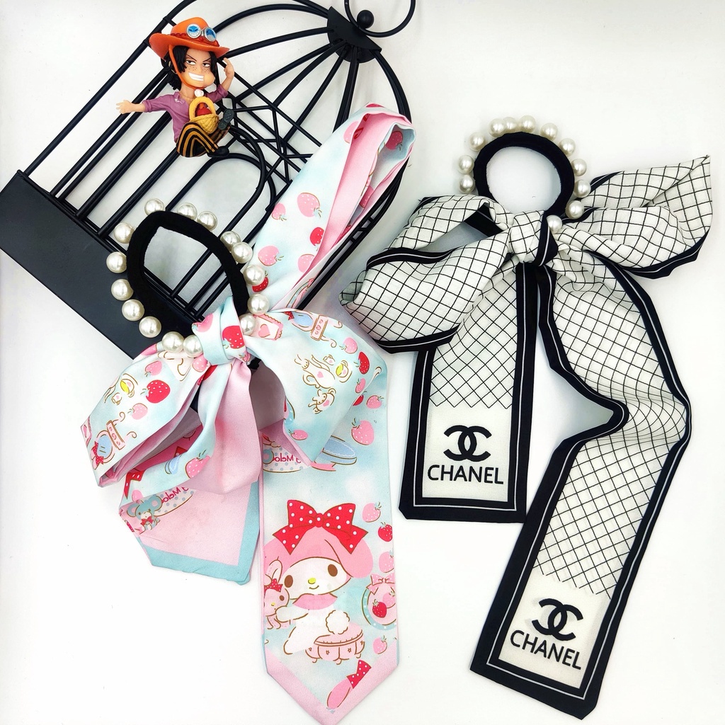 Dây buộc tóc nơ dài 90cm phong cách retro Hàn Quốc cho nữ