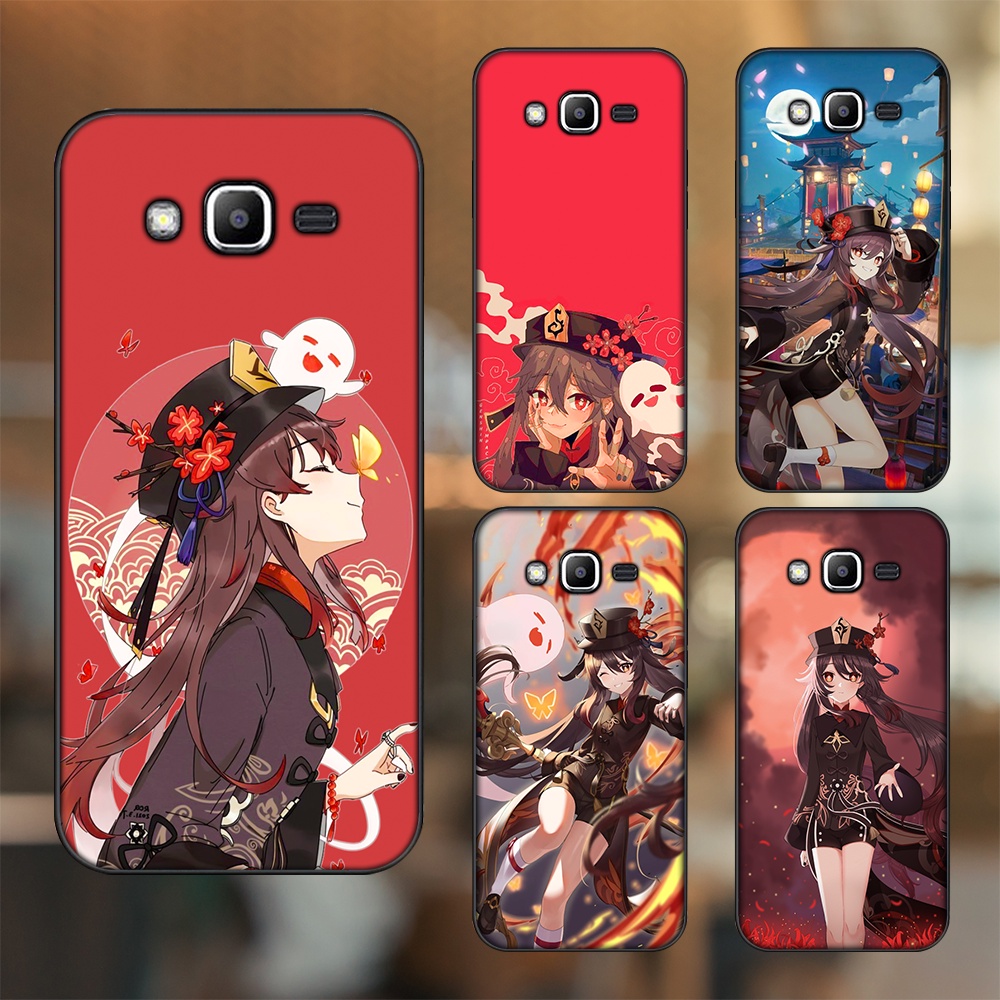 Ốp lưng Samsung J2 Prime, J3 2016, J5 2015 viền đen in hình Hutao Genshin Impact