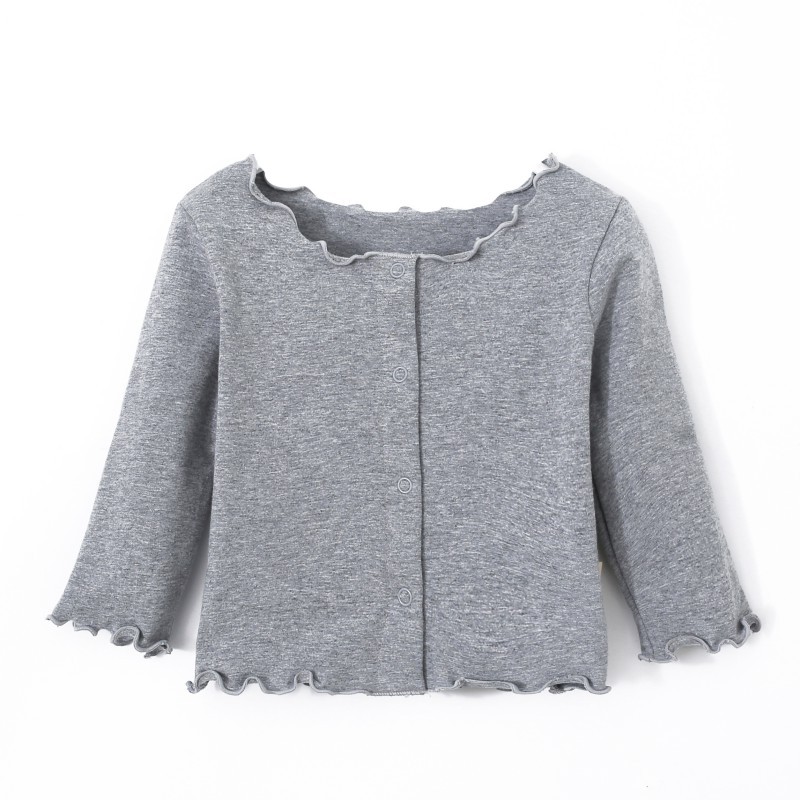 Áo Khoác Cardigan Cotton Màu Sắc Đơn Giản Cho Bé Gái