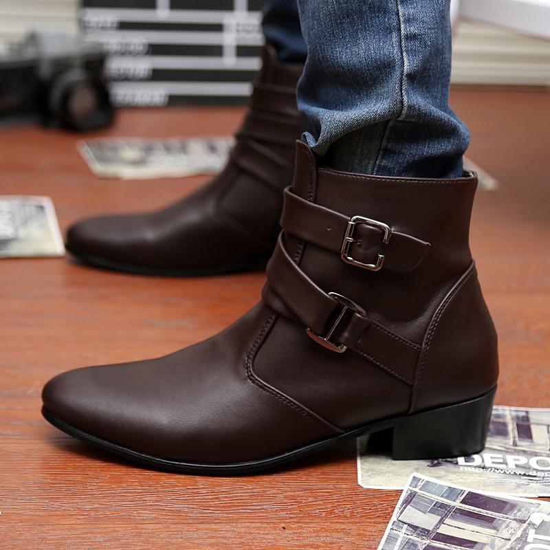 High-neck leather boots in fashion style | BigBuy360 - bigbuy360.vn