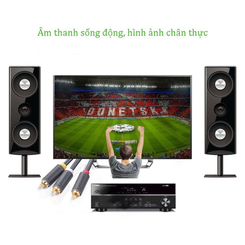 Cáp Audio 3.5mm sang 2 đầu RCA Ugreen 40843 dài 2m