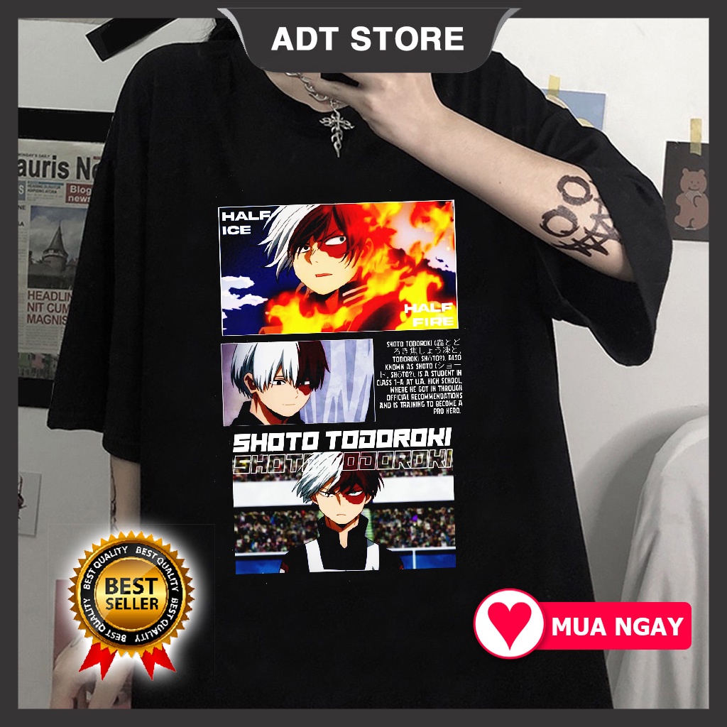 🔥Áo thun My Hero Academia: Shoto Todoroki Eyes Anime màu trắng đẹp giá rẻ