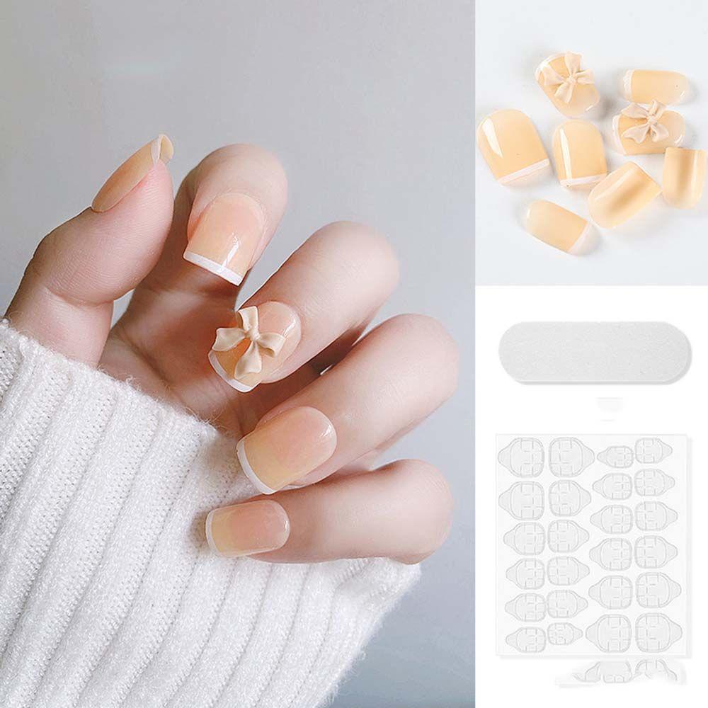 BEAUTY Móng Tay Giả Trang Trí Toàn Diện Phong Cách Pháp Cho Nữ