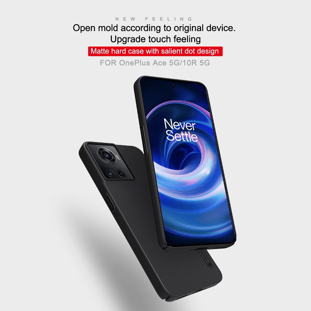 Ốp điện thoại NILLKIN bằng PC cứng siêu mỏng mặt nhám chống sốc chống vân tay cho OnePlus Ace 5G/ 10R 5G