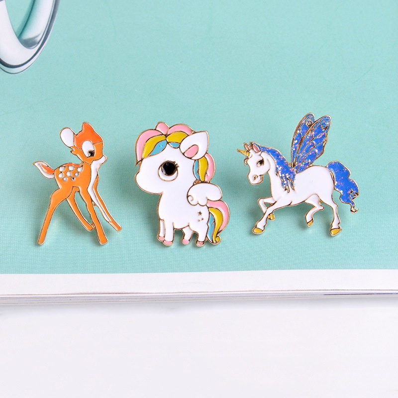 Ghim Cài Áo Hình Ngựa Một Sừng Hoạt Hình Đáng Yêu