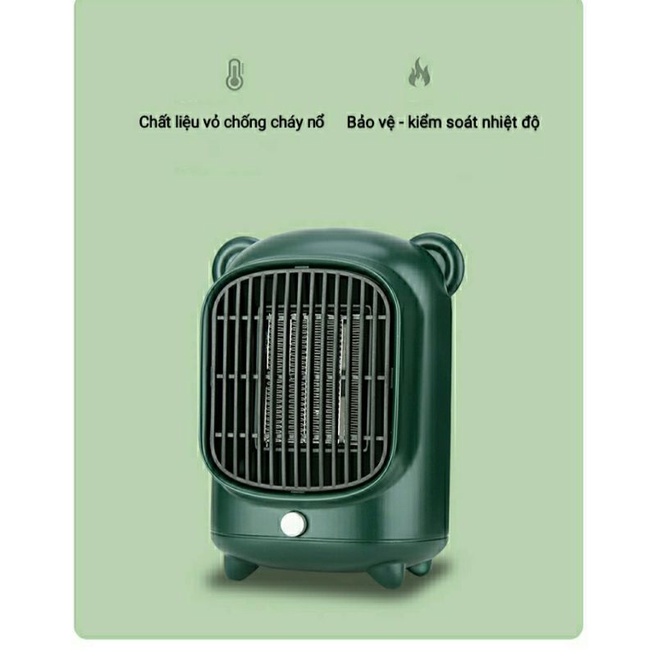 Quạt Sưởi Gốm Mini Công Nghệ Ceramic-Công Suất 500W