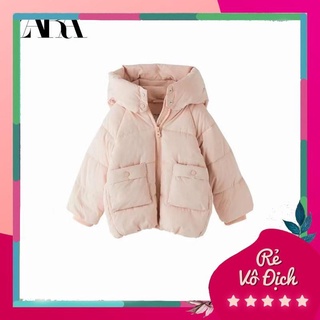 Áo phao Zara xuất xịn màu hồng bé gái