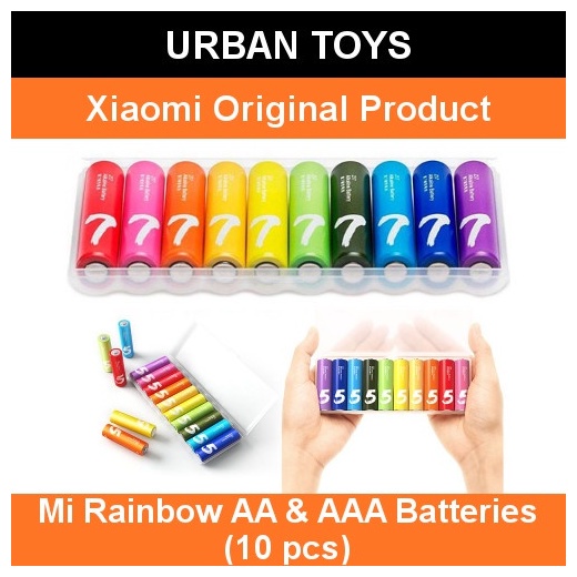 Hộp 10 viên pin tiểu Xiaomi Rainbow AA / AAA - Pin tiểu Alkaline Rainbow số 5 AA, số 7 AAA chính hãng