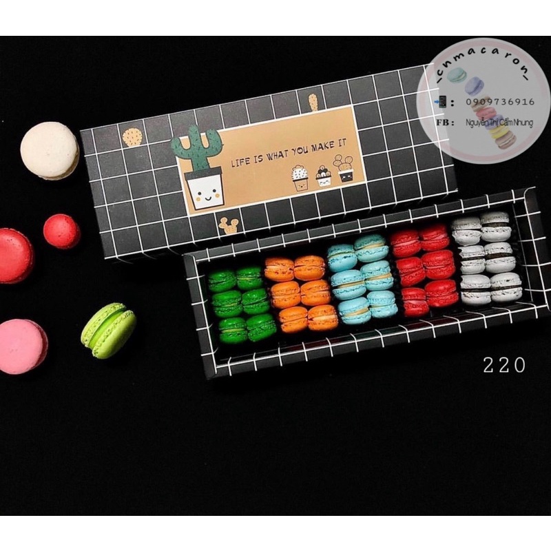 Set bánh macaron mini kèm túi