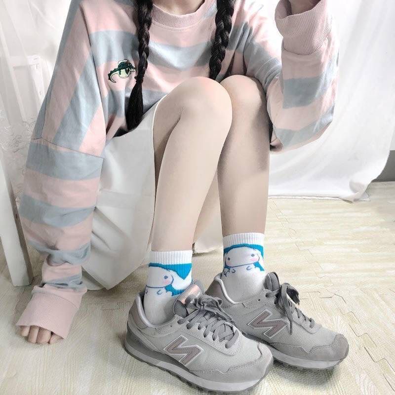 Vớ Cotton In Hoạt Hình Kiểu Lolita Nhật Bản Xinh Xắn Cho Học Sinh