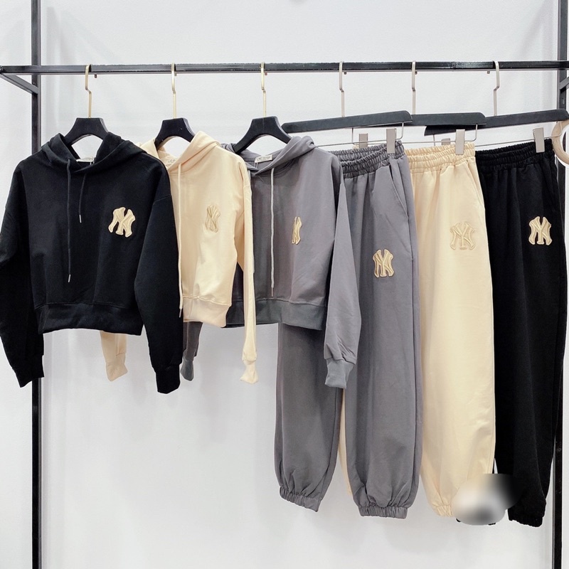 set thể thao bomber NY da cá sang mịn cho bạn gái, bộ thu đông nữ NY hàng đẹp