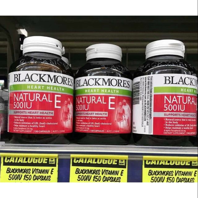 ( Hộp 150v) Vitamin E tự nhiên BLACKMORES 500IU của Úc