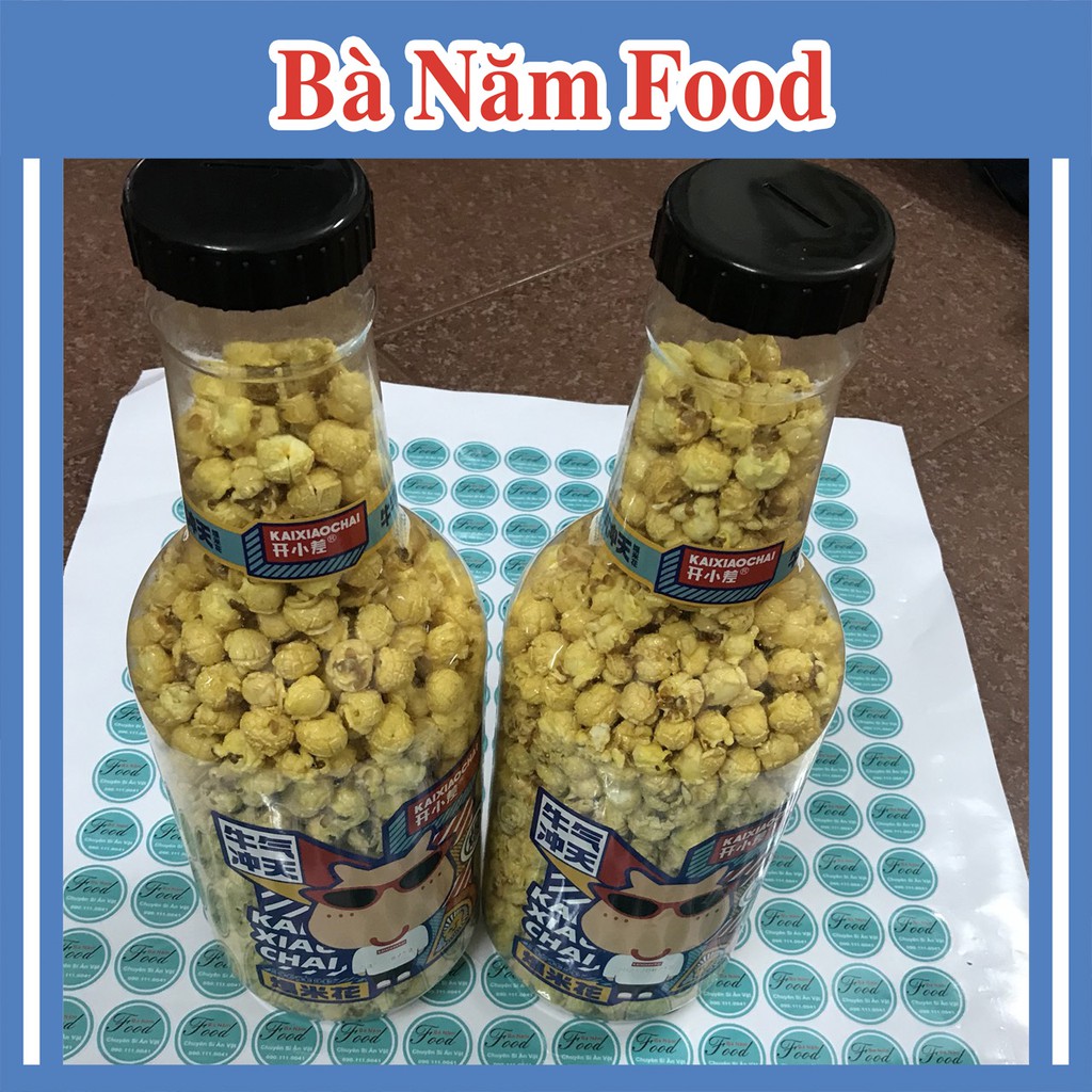 Bắp nổ rang bơ (bỏng ngô nổ) siêu to khổng lồ trong chai 1.2kg ăn vặt