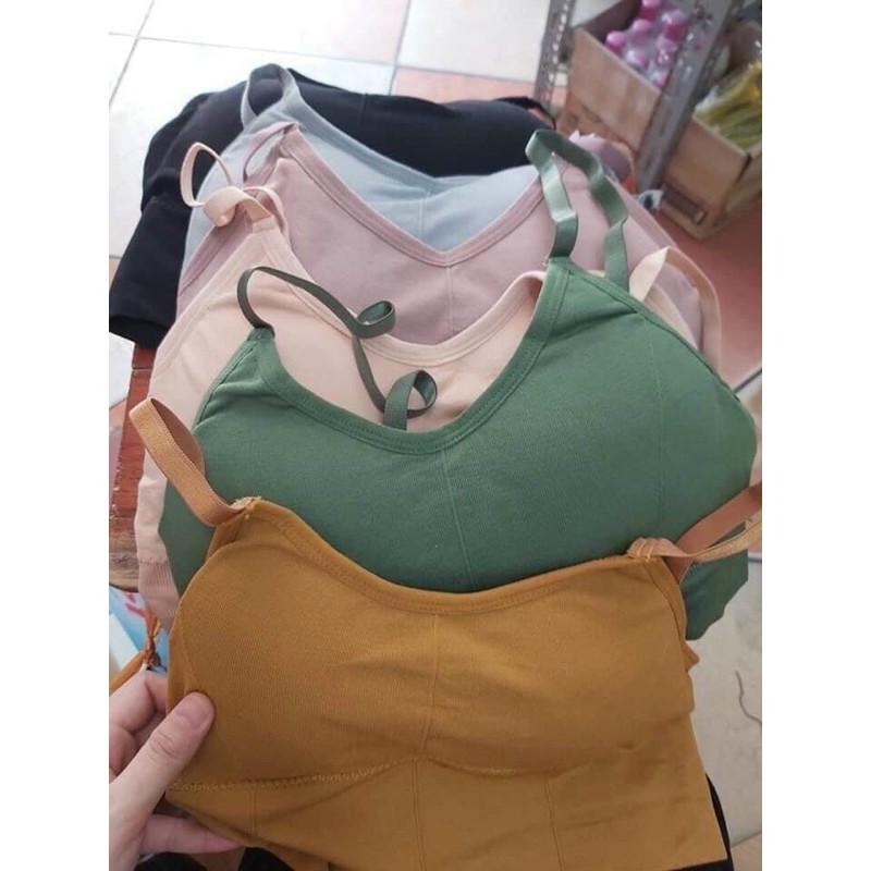 Áo bra 2 dây cotton U có lót trong đệm mỏng (Freesize 45 - 58kg) - 646U25