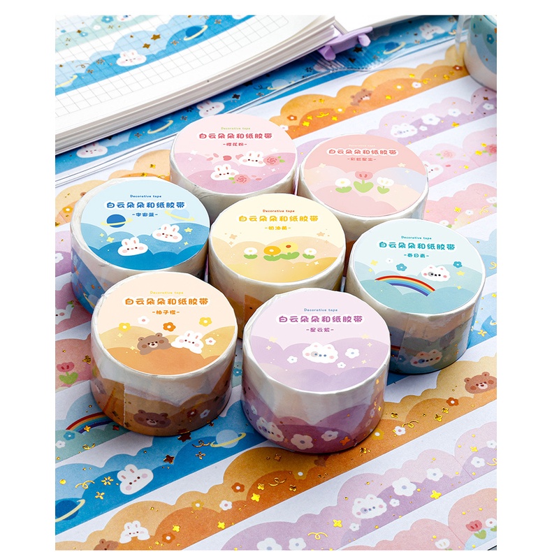 Kabaxiong Miếng Dán Trang Trí Sổ Tay Hình Đám Mây Xinh Xắn