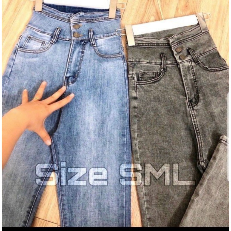 QUẦN JEANS 2 CÚC CẠP CAO MS333