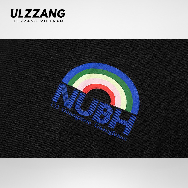 Áo thun tay lỡ ULZZANG cotton dáng unisex form rộng in hình cầu vồng nubh | BigBuy360 - bigbuy360.vn