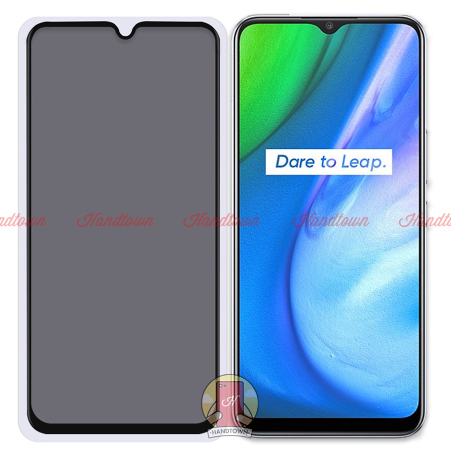 Kính Cường Lực Chống Nhìn Trộm dành cho Realme Q2i Full Màn Đen Full Keo Chống Va Đập Chống Trầy Xước Bảo Vệ Màn Hình