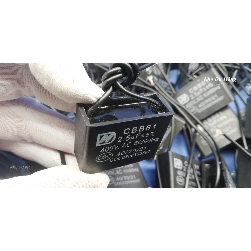 Combo 10 Tụ Quạt 2,5uf - CBB61 400VAC Hàng chính hãng dùng cho Quạt, Máy bơm, Đèn chiếu sáng...