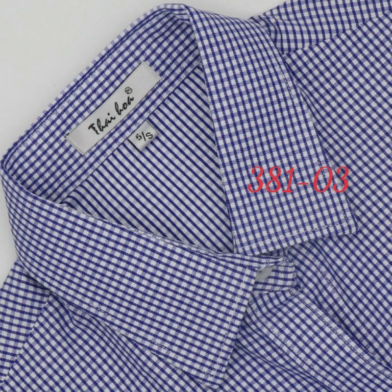 Áo sơ mi Thái Hoà xanh ca rô chất vải đẹp 381