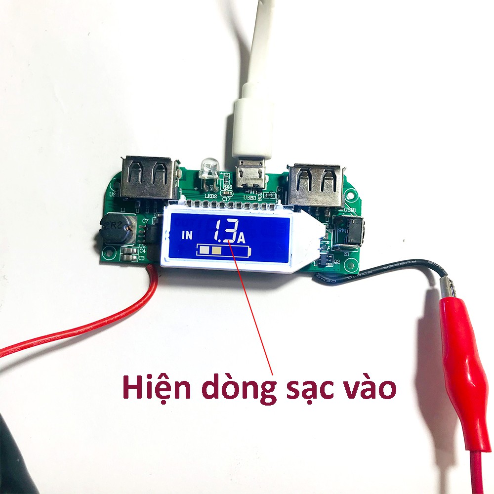 Mạch Sạc Dự Phòng 5V2A Hiển Thị Dòng Sạc LCD