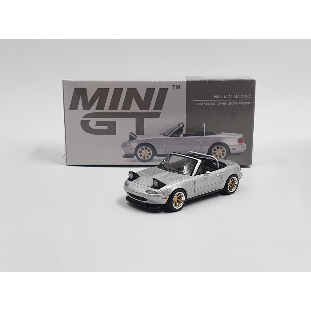 Xe Mô Hình Mazda Miata MX-5  Tuned Version Silver Stone Metallic LHD 1:64 MiniGT