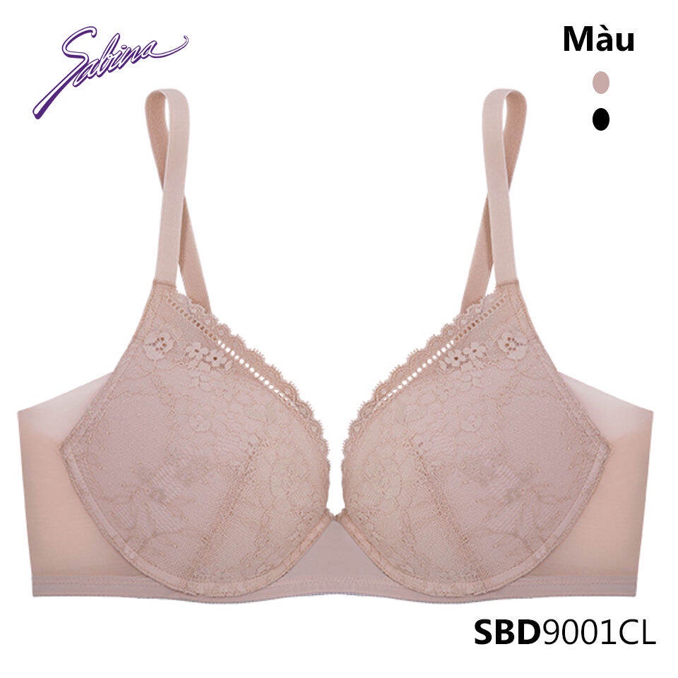 Áo Lót Mút Mỏng Cup Lớn Phối Ren Đồng Bộ Màu Đen Hoặc Da Perfect Bra By Sabina SBD9001