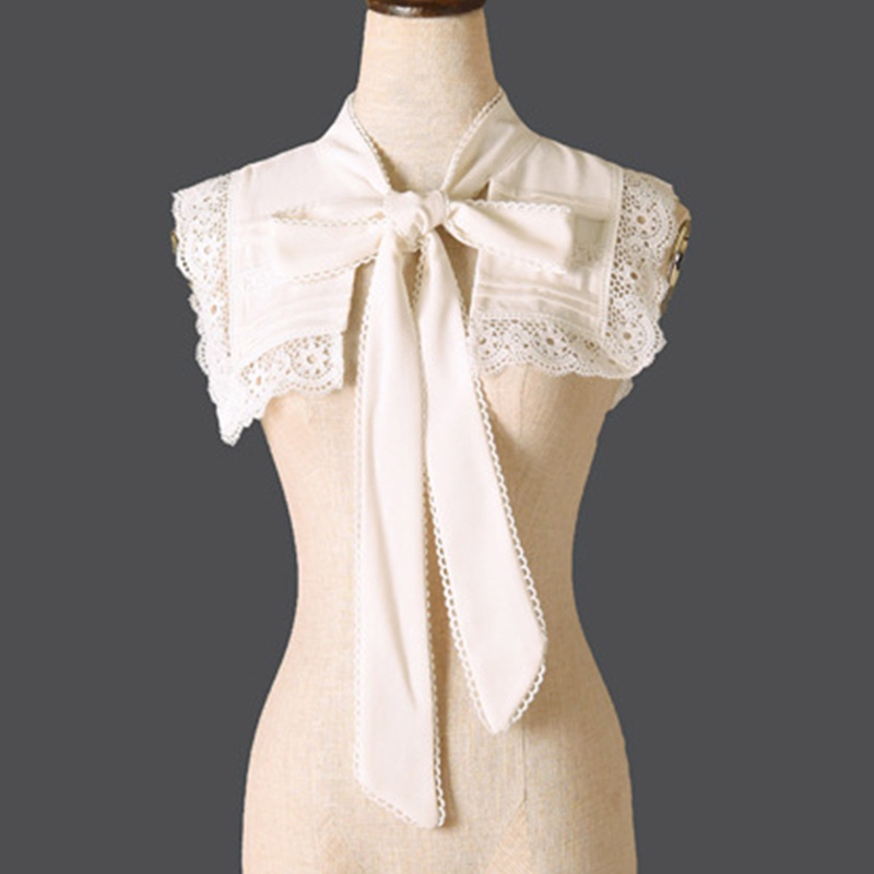 Ivy Khăn Choàng Cổ Giả Thêu Hoa Rỗng Buộc Dây Hình Cánh Hoa Thắt Nơ Có Thể Tháo Rời Cho Nữ G