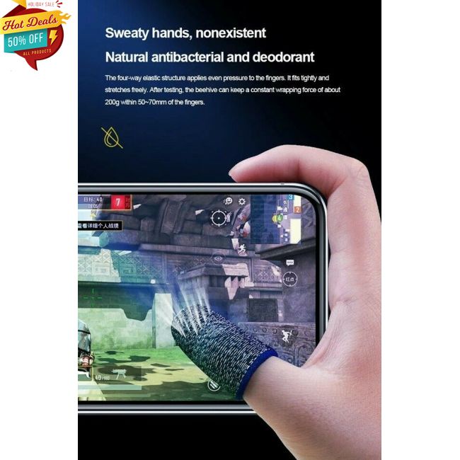 1 Cặp Bao Ngón Tay 18 Ngón Chơi Game Siêu Mỏng Thoáng Khí Bằng Sợi Đồng