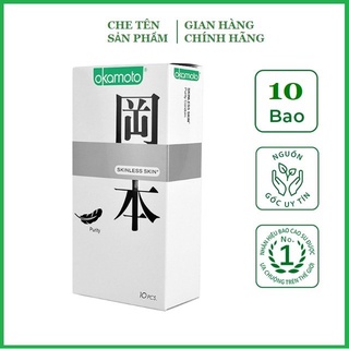 Bao Cao su Okamoto Skinless Skin Purity siêu mỏng, dẻo dai Hộp 10 Cái