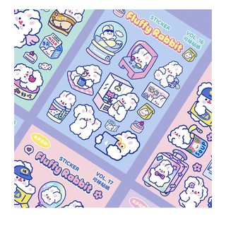 STICKER PACK- Hình dán thỏ trắng đáng yêu