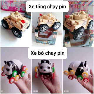 Đồ chơi xe chạy pin nhào lộn (xe tăng,xe bò)