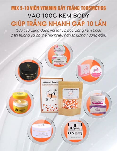 [COMBO 1000 VIÊN] VIÊN CẤY TRẮNG CẤP TỐC, TRẮNG NHANH GẤP 3-4 LẦN