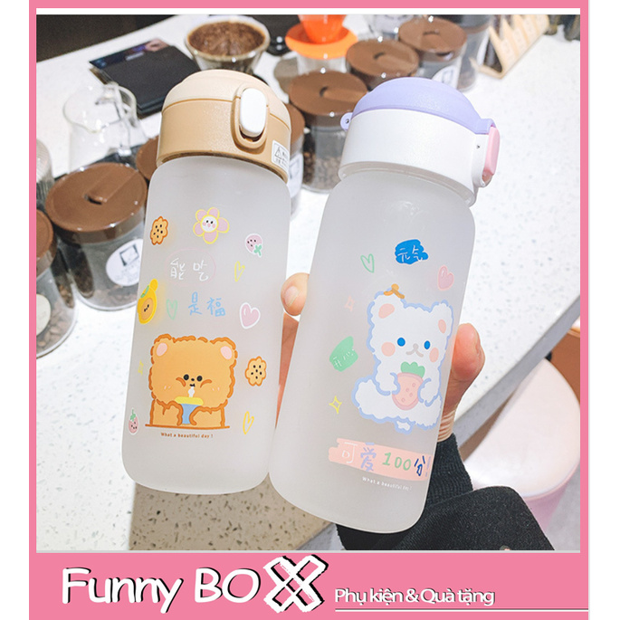 Bình nước thủy tinh cao cấp, có ống hút [FREESHIP] Tiện lợi khi mang theo, màu sắc dễ thương | BigBuy360 - bigbuy360.vn