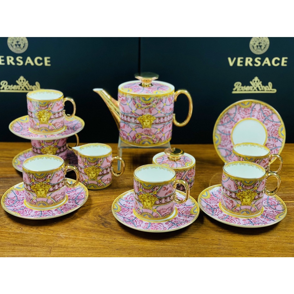 Bộ Ấm Chén Versace Sứ Xương Hoàng Gia Cao Cấp (Hàng có sẵn)