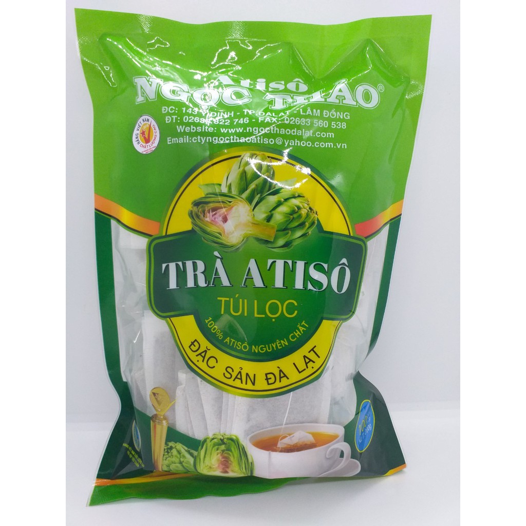 Combo tự chọn trà Atiso túi lọc Ngọc Thảo Đà Lạt gói 100 túi lọc thanh nhiệt mát gan ngăn ngừa mụn Đặc sản Đà Lạt