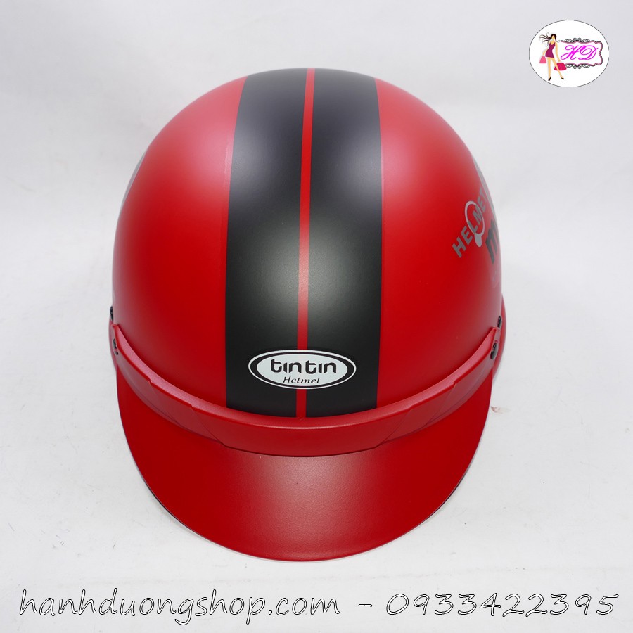 [Tặng áo mưa] Nón bảo hiểm Tin Tin lửng Moto Helmet nhựa ABS cứng cáp chính hãng TTL01