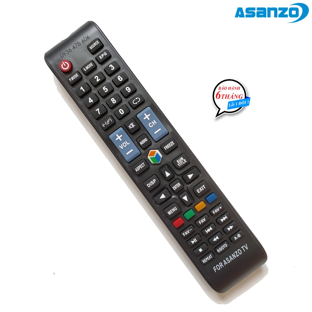 Điều khiển tv Asanzo Smart mẫu 4