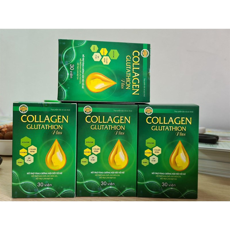 Collagen Glutathione Plus cung cấp đổ ẩm cho da, làm đẹp da nám da vàng da chỗng lão hoá da hop 30vien | BigBuy360 - bigbuy360.vn