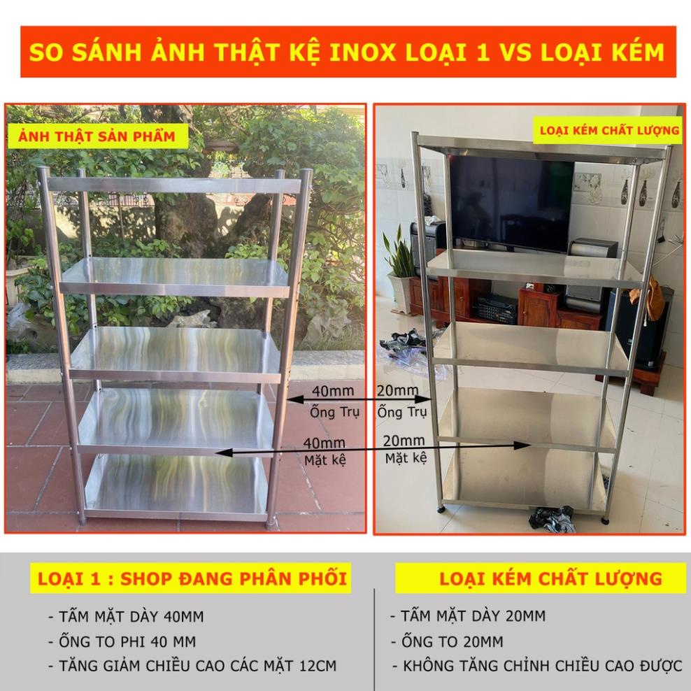 Kệ Inox 304 Để Đồ Nhà Bếp💔FREESHIP💔Kệ Lò Vi Sóng Đa Năng 3 4 5 Tầng Thông Minh, Bền đẹp 20 năm MKS040