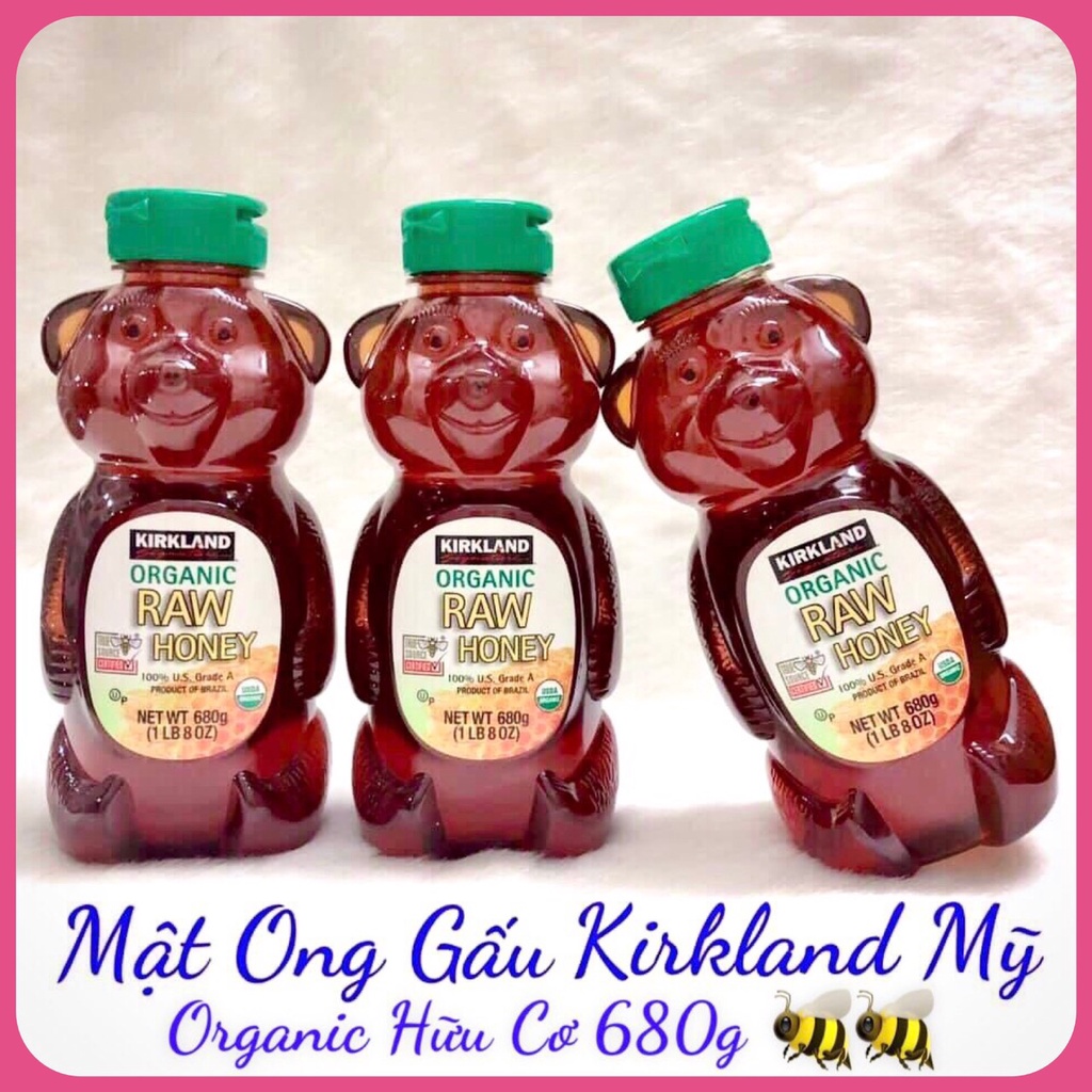 SALE XẢ KHO - Mật Ong Gấu Hữu Cơ Kirkland Organic Raw Honey 680g Mỹ [Date 11/2023]