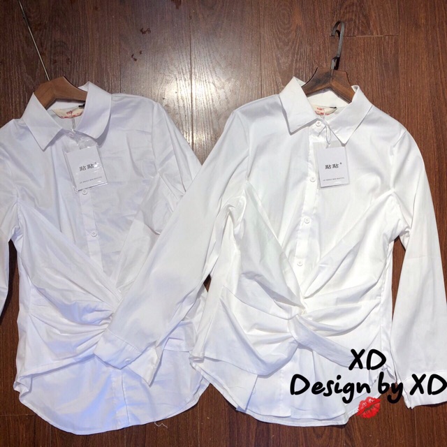 Áo sơ mi xoắn eo