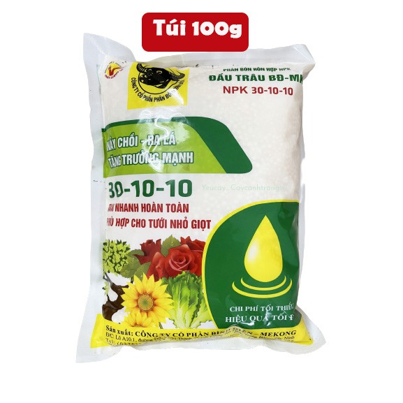 100g Phân bón hỗn hợp NPK (Phân đầu trâu) cho rau màu, hoa và cây cảnh giúp nảy chồi ra lá, tăng trưởng nhanh