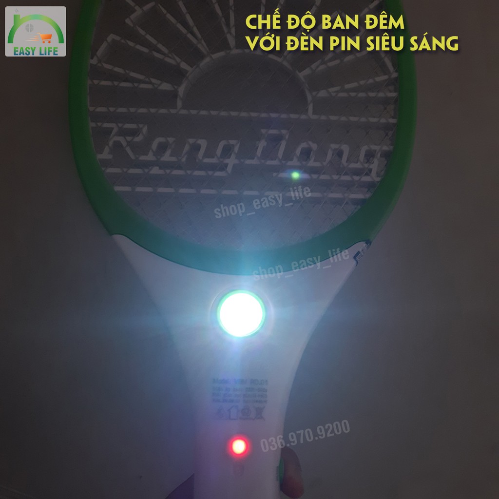 💥[PIN TRÂU]💥 Vợt Muỗi Siêu Bền - Rạng Đông - RD-VBM-2021