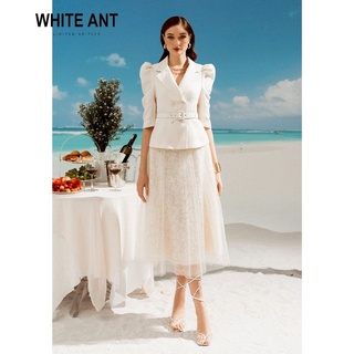 Chân Váy Xòe Nữ WHITE ANT Kyra Skirt Dáng Dài, Chất Liệu Lưới Phối Ren Chỉ Mềm Mại Cao Cấp 110100017