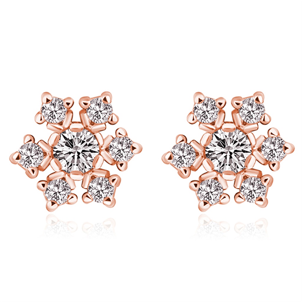 Bông Tai Mạ Bạc 925 Hình Hoa Tuyết Đính Đá Zircon Đơn Giản Phong Cách Nhật Hàn Thời Trang Dễ Phối Đồ Dành Cho Nữ-S1
