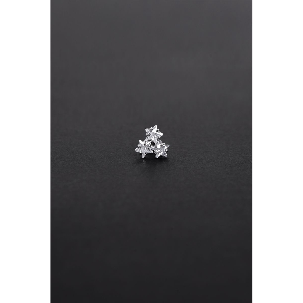 Khuyên tai đá TRIPLE BLINK STAR EARRING (giá 1 chiếc)