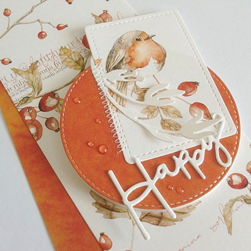Khuôn Cắt Giấy Làm Từ Kim Loại Hình Chữ Happy Birthday Trang Trí Scrapbook