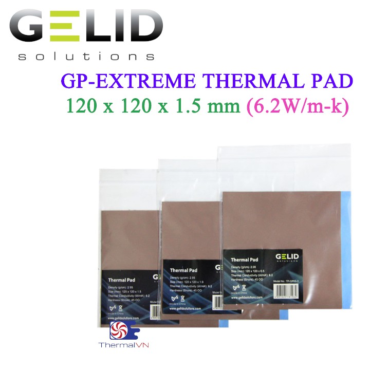 Pad tản nhiệt Gelid GP-Extreme Thermal Pad 120x120x1.5 mm (6.2W/m-k) - Tản nhiệt cao cấp cho người dùng