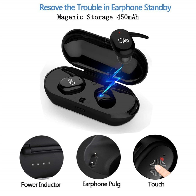 Tai Nghe Nhét Tai Không Dây bluetooth 5.0 9D Âm Thanh HiFi Cảm Ứng Thông Minh